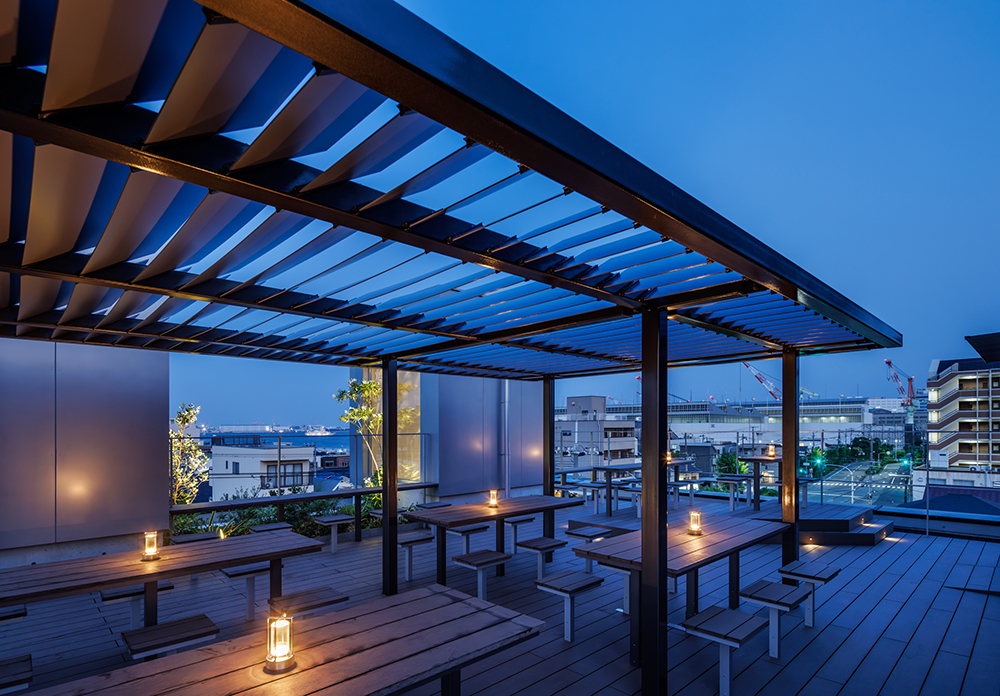 HD神戸ビル｜平岡建築デザイン｜オフィス設計｜大阪｜オフィスデザイン｜建築家｜かっこいい｜夕景｜Bar design｜キャンドル｜屋上テラス｜