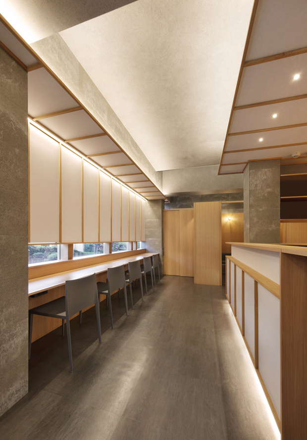 歯科山崎｜平岡建築デザイン｜歯科設計｜大阪｜クリニックデザイン｜建築家｜きれい｜設計｜待合室｜和風｜ カウンター｜